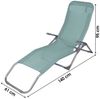 Annastore Gartenliege Sonnenliege Corfu - Campingliege - Gartenliege faltbar, Schwingliege, Strandliege faltbar, zusammenklappbar, mit zwei Sitz- und Liegepositionen, aus leichtem Stahl mit textiler Bespannung aus Polyester Bild 2