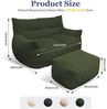 Odikalo 2-Sitzer Sofas wohnzimmer Loungesofa Relaxsessel Sitzsack mit Schlaffunktion, Doppel-Sitzsack mit Hocker–Große Sitzsack-Lounger für Erwachsene Jugendliche und Kinder–Ideal für Wohnzimmer Schlafzimmer Studentenwohnheim oder Balkon Bild 3
