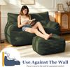 Odikalo 2-Sitzer Sofas wohnzimmer Loungesofa Relaxsessel Sitzsack mit Schlaffunktion, Doppel-Sitzsack mit Hocker–Große Sitzsack-Lounger für Erwachsene Jugendliche und Kinder–Ideal für Wohnzimmer Schlafzimmer Studentenwohnheim oder Balkon Bild 2