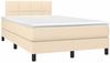 vidaXL Boxspringbett mit Matratze & LED Creme 120x190 cm Stoff 3270044 Bild 3