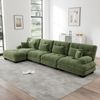 4-Sitzer modulares Ecksofa H 81 x T 406 x B 145 cm aus Chenille in Grün mit beweglichen Ottomane Bild 2