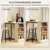 Bartisch-Set mit Stauraum & 2 Hockern, 91 x 49 x 91 cm, Schwarz Bild 4