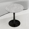 Couchtisch rund H 72 x T 70 x B 70 cm, schwarze Basis, Tischplatte in Grau aus Kunstmarmor Bild 3