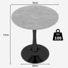 Couchtisch rund H 72 x T 70 x B 70 cm, schwarze Basis, Tischplatte in Grau aus Kunstmarmor Bild 5