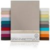 Beautex Spannbettlaken, Gummizug: rundum, (1 Stück), gekämmte Baumwolle Premium Jersey, 160g/m², Stein, Boxspring - 90x200x45 cm Bild 4