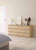 Dmora Kommode Abacadabra, Wohnzimmerbuffet, Wohnzimmer-Sideboard, Moderne Küchen-Speisekammer, 154x50 h70 cm, Eiche Bild 2