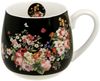 DUO FLORAL Fassbecher 430 ml VINTAGE FLOWERS BLACK New Bone China Porzellan Bild 2