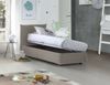 Dmora Einzelbett Alisech, Stauraumbett mit Stoffbezug, 100 % Made in Italy, seitliche Öffnung, geeignet für Matratze 80x190 cm, taubengrau Bild 4