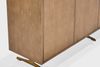 KAWOLA Sideboard GALA 4 Türen Kunstleder goldfarben Fuß Edelstahl gebürstet 85 x 40 x 180 cm Bild 4