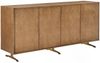 KAWOLA Sideboard GALA 4 Türen Kunstleder goldfarben Fuß Edelstahl gebürstet 85 x 40 x 180 cm Bild 3