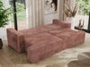 Sofa mit DL-Schlaffunktion, 4-Sitzer Sofa, Bettkasten, 240 x 115 x 88 cm, lose Kissen, Armlehnen - VIRELLA - Rosa Cord Bild 5
