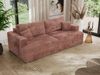 Sofa mit DL-Schlaffunktion, 4-Sitzer Sofa, Bettkasten, 240 x 115 x 88 cm, lose Kissen, Armlehnen - VIRELLA - Rosa Cord Bild 3