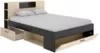 Vente-unique - LEANDRE Bett Holz, Platte GrauBeige - B 149,6 cm x H 95 cm x L 218,5 cm Bild 5