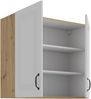 Hängeschrank 80 cm Stilo Weiss + Eiche Artisan Küchenzeile Küchenblock Küche Bild 2