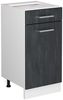 Küchenfront R-Line Schwarz Beton 39.6 x 70.8 cm Möbelfront für den Schubunterschrank Vicco Bild 5