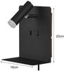 LED Wandspot ELEMENT Schwarz mit Schalter, Stecker & USB, Breite 16cm Bild 4