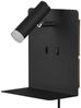 LED Wandspot ELEMENT Schwarz mit Schalter, Stecker & USB, Breite 16cm Bild 2