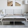 Doppelbett, Bettgestell Modernen mit Kopfteil Metall Weiß 193x203 cm d840e Bild 3