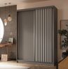 AX LIVING Cabinio Kleiderschrank 150 Breite – Grau mit Weißen Lamellen Bild 2