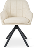 GOEURVANT 1437 Esszimmerstühle 6er-Set, 360° Drehbar, Chenille - Creme Bild 4