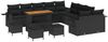 vidaXL Gartensofa-set mit Kissen 14 pcs Schwarz Poly-Rattan 3363759 Bild 2