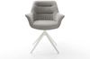 Drehstuhl Kaira-Flex Strukturstoff Soft Grau Kreuzgestell breit Weiß 360° drehbar Wippfunktion Bild 2