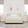 vidaXL Boxspringbett mit Matratze mit LED Creme 140 x 200 cm Stoff 3342140 Bild 4