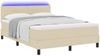 vidaXL Boxspringbett mit Matratze mit LED Creme 140 x 200 cm Stoff 3342140 Bild 3