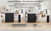 Kücheninsel 80x55 cm (Auszug bis 131 cm) mit ausziehbarem Esstisch für 2–6 Personen, schwarz und weiße Marmoroptik, MDF, Steckdosen & USB,89.5x55x211 cm Bild 4
