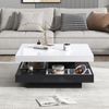 Hochglanz Couchtisch weiß schwarz drehbar 360° mit Stauraum, Wohnzimmertisch modern, minimalistisch Bild 2