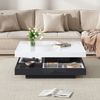 Hochglanz Couchtisch weiß schwarz drehbar 360° mit Stauraum, Wohnzimmertisch modern, minimalistisch Bild 4