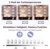 SONNI Schminktisch Schminktisch mit LED-Beleuchtung/ohne LED, Weiß & Schwarz, Eck-Schminktisch, mit LED-Beleuchtung und Spiegel, 110 x 141.5 cm Bild 2