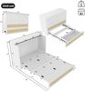 Merax Doppelbett Schrankbett, 140 x 200, Mobiles Schrankbett mit Schubladen am Bettende und Regal am Kopfende des Bettes, mit USB und Steckdose, Umbaubares Plattformbett, Ohne Matratze, Weiß Bild 4