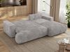 Ecksofa OVO mit schlaffunktion und bettkasten, Wellenfeder, lose Kissen, L-form 271x195 cm - Hellgrau Cord - rechte Seite Bild 3