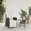 vidaXL Gartensessel mit Fußteil Verstellbar Schwarz Poly Rattan 365280 Bild 3