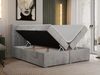 Boxspringbett mit 2 Bettkästen, Matratze und Topper - PERA - 140x200cm - Hellgrau Velours - H4 Bild 2