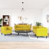 vidaXL 3-tlg. Sofagarnitur Gelb Samt 3209215 Bild 3