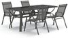 vidaXL 5-tlg. Garten-Essgruppe Grau und Schwarz 3095982 Bild 2