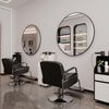 WDWRITTI Dekospiegel Schwarz Ø100cm für Friseurladen Friseurspiegel XXL Modern (Wandspiegel Rund 100cm, 1-St, Spiegel groß), Design Rundspiegel, Flurspiegel mit Alurahmen Bild 5