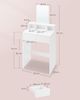 Vasagle Schminktisch mit großem Spiegel, 2 Schubladen & 3 offene Fächer, Holz, Weiß, 40 x 60 x 127 cm Bild 5