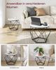 VASAGLE Couchtisch rund, 2er Set, Wohnzimmertisch, Beistelltisch, modern, abnehmbare Tischplatte, für Wohnzimmer, weiß-schwarz Bild 3