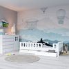 CADANI LARS 2in1 Kinderbett Jugendbett 200x90 cm Weiß, Rausfallschutz abnehmbar, Zum Juniorbett umbaubar Bild 4