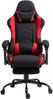Delman Gaming-Stuhl, ergonomischer Bürostuhl mit 6-Punkt-Massagefunktion, Fußstütze und atmungsaktivem Stoffbezug, Rot Bild 4