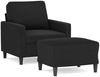 vidaXL Sessel mit Hocker Schwarz 60 cm Samt 3201050 Bild 2