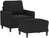 vidaXL Sessel mit Hocker Schwarz 60 cm Samt 3201050 Bild 3