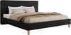 Design Polsterbett LUMARO CLASSIC 200 x 200 cm mit Lattenrost & 12cm hohen Füßen, Doppelbett mit Kopfteil, Konfigurierbar - Schwarz Kunstleder Bild 4