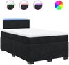 vidaXL Boxspringbett mit Matratze Schwarz 120x190 cm Samt 3288554 Bild 2