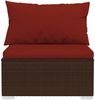 vidaXL Garten-Mittelsofa mit Kissen Braun Poly Rattan 317548 Bild 4