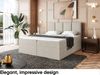 MEBLINI Boxspringbett CRISTIANO 140x200 cm mit Bettkasten - H4/Beige Webstoff Polsterbett - Doppelbett mit Topper & Taschenfederkern-Matratze Bild 3