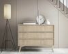 Bettso 'FIRR' Kommode mit goldenen Griffe, Holzwerkstoff Beige 80x38x106 cm Bild 3